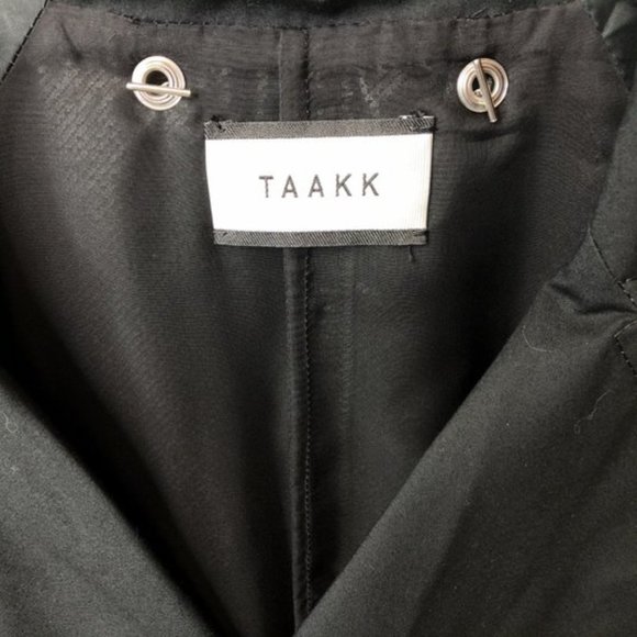 Taakk Mens Small Black Mesh Layered Trench Coat - Picture 3 of 8